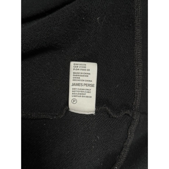 Standard James Perse Womens Black Hidden Zipper Zip‎ Up Hoodie Sweatshirt Size 2 - Picture 10 of 16